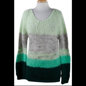 Ailanto green grey knit mohair sweater